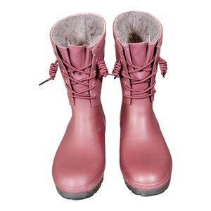 Bogs Amanda Waterproof Faux Fur Lining Plush Burgundy Red Boots Women's Size 10